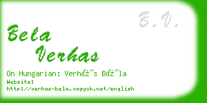 bela verhas business card